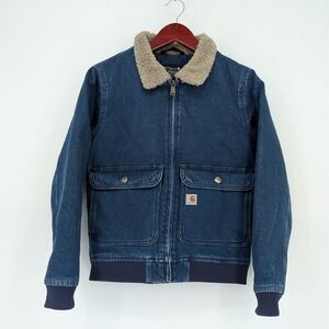✨ Carhartt Sherpa Lined Denim Jacket XS NWOT